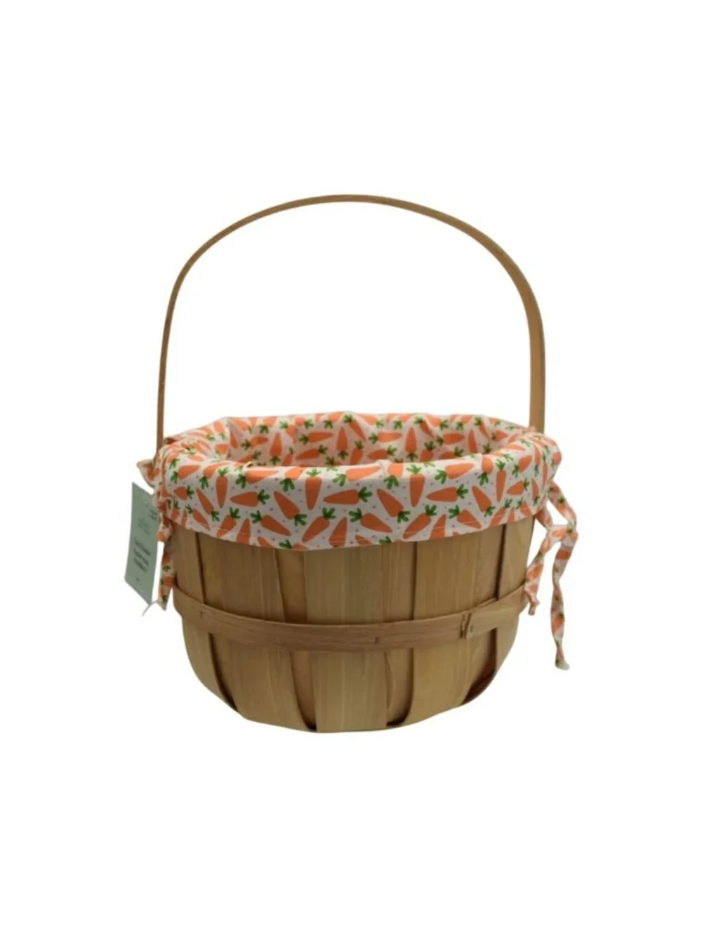 Ashland Wooden Basket Removable Carrot Fabric Liner Easter Egg Hunt Spring 9